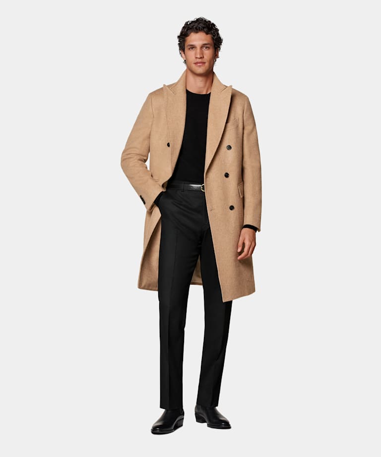 Mid Brown Belted Overcoat