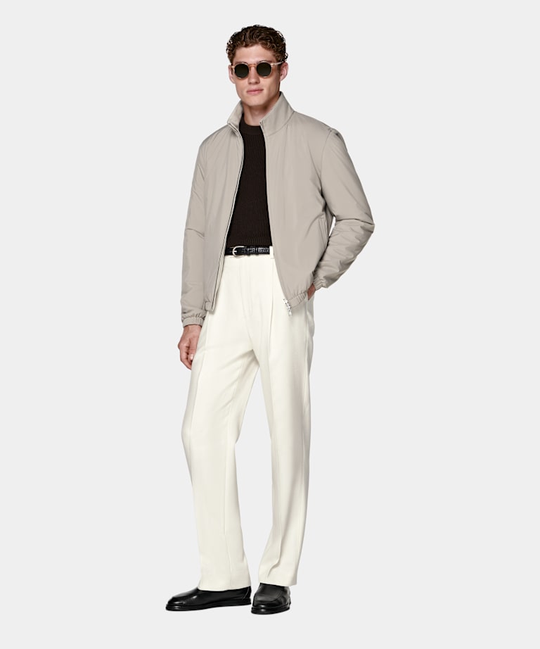 Taupe Reversible Bomber Jacket