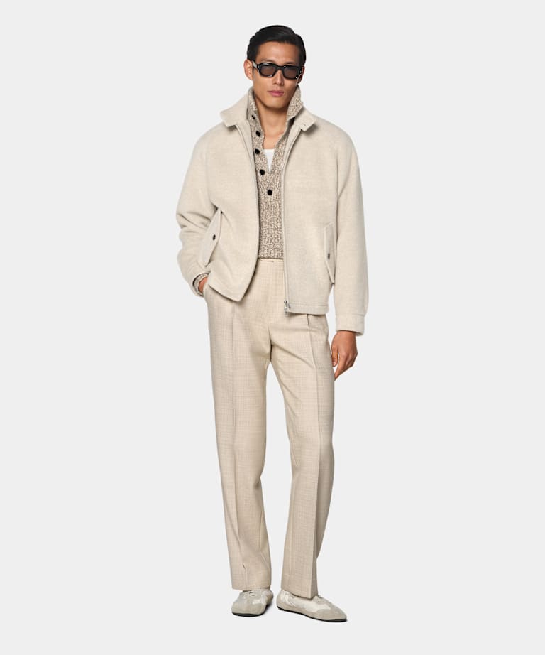 Lichttaupe Raglan Bomber Jacket