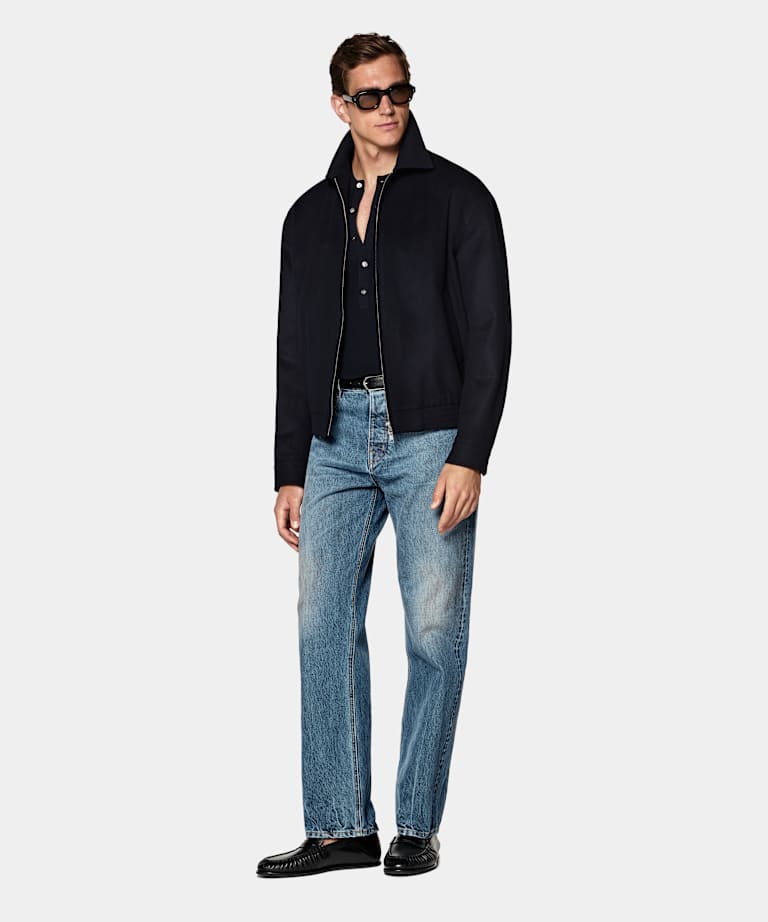 Navy Bomber Jacket