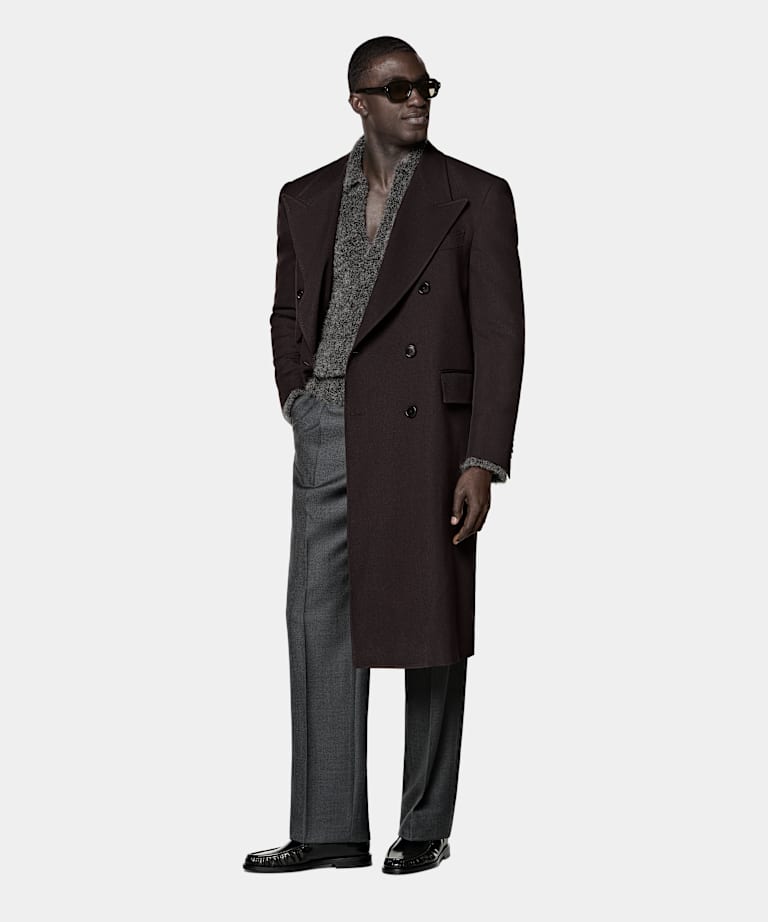 Manteau rouge fonc&eacute;