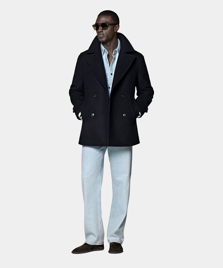 Caban bleu marine
