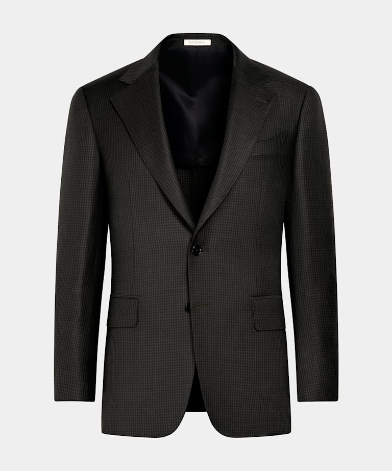 Blazer Milano verde oscuro pata de gallo corte Tailored