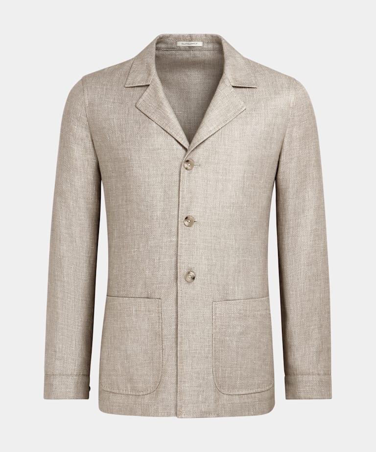 Mid Brown Relaxed Fit Shirt-Jacket