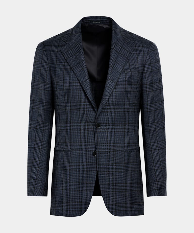 Blazer Havana azul marino a cuadros corte Tailored