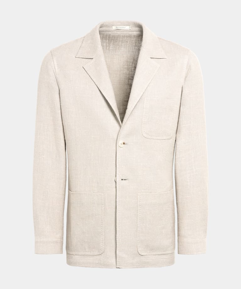 Light Taupe Relaxed Fit Shirt Jacket
