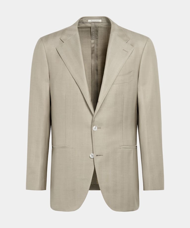 Blazer Roma verde claro punto de espiga corte Relaxed