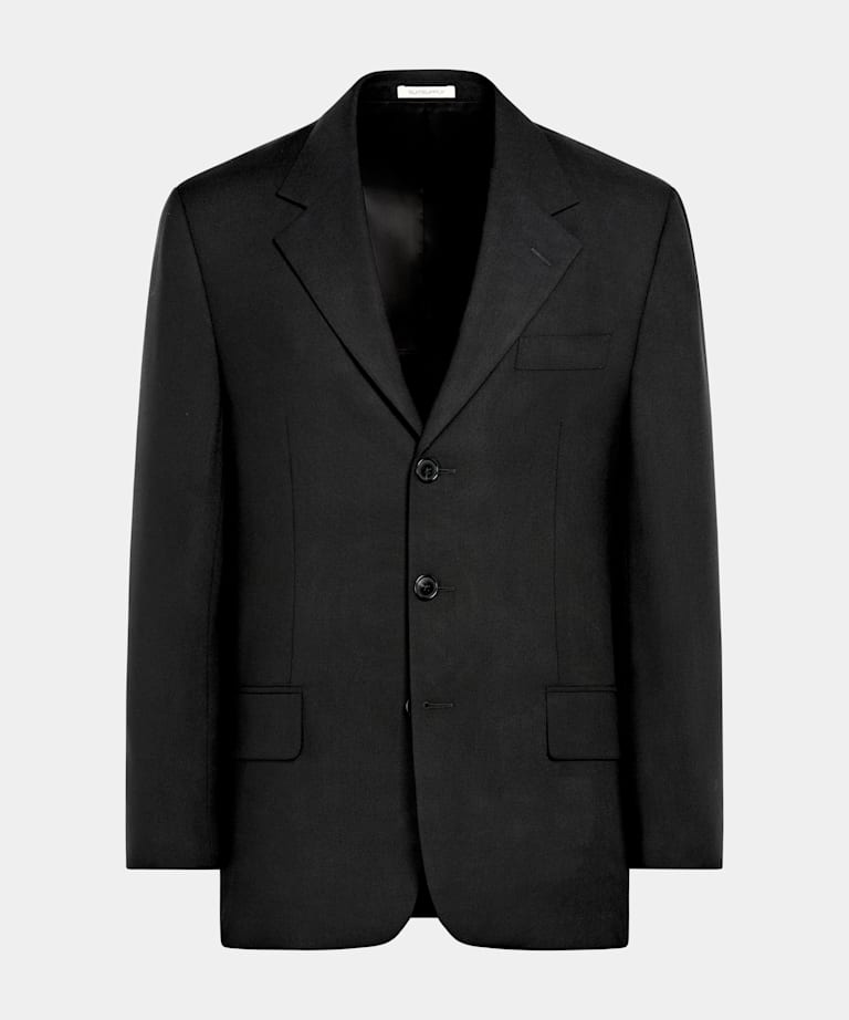 Black Relaxed Fit Roma Suit Jacket