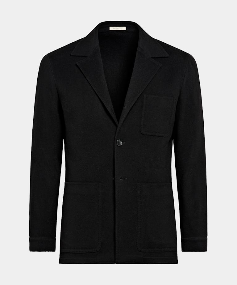 Black Relaxed Fit Shirt-Jacket