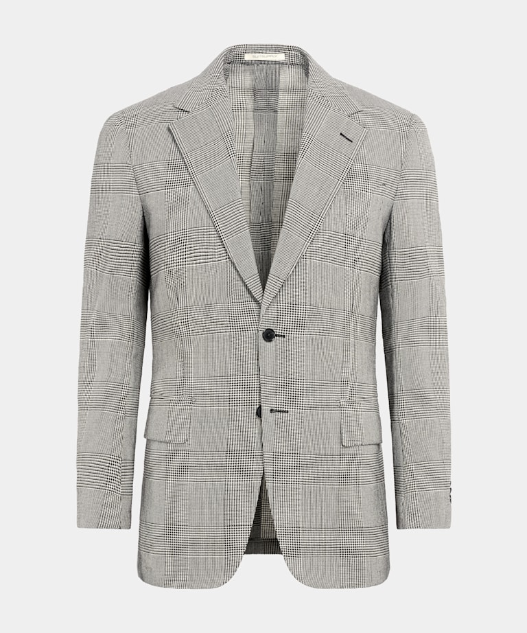 Black Checked Tailored Fit Milano Blazer