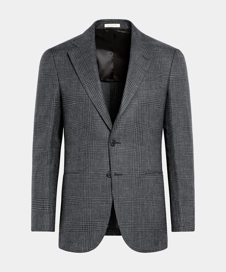 Blazer Havana gris oscuro a cuadros corte Tailored