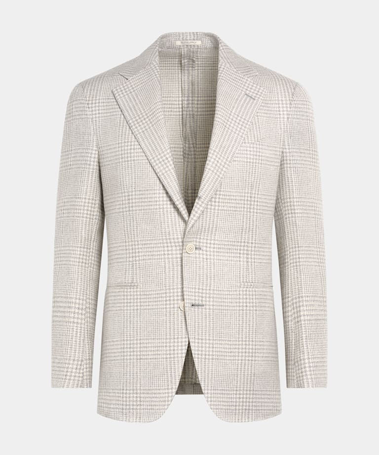 Blazer Roma gris claro a cuadros corte Relaxed