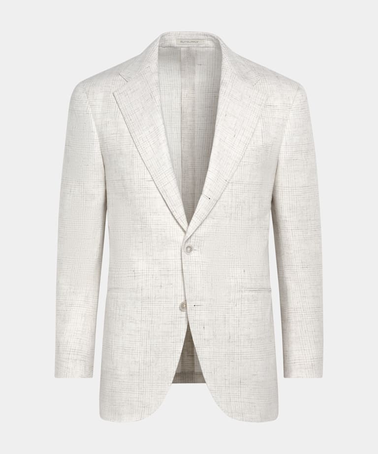 Light Grey Checked Relaxed Fit Roma Blazer