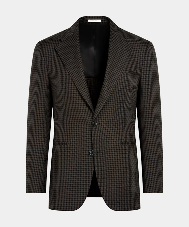 Green Houndstooth Relaxed Fit Roma Blazer