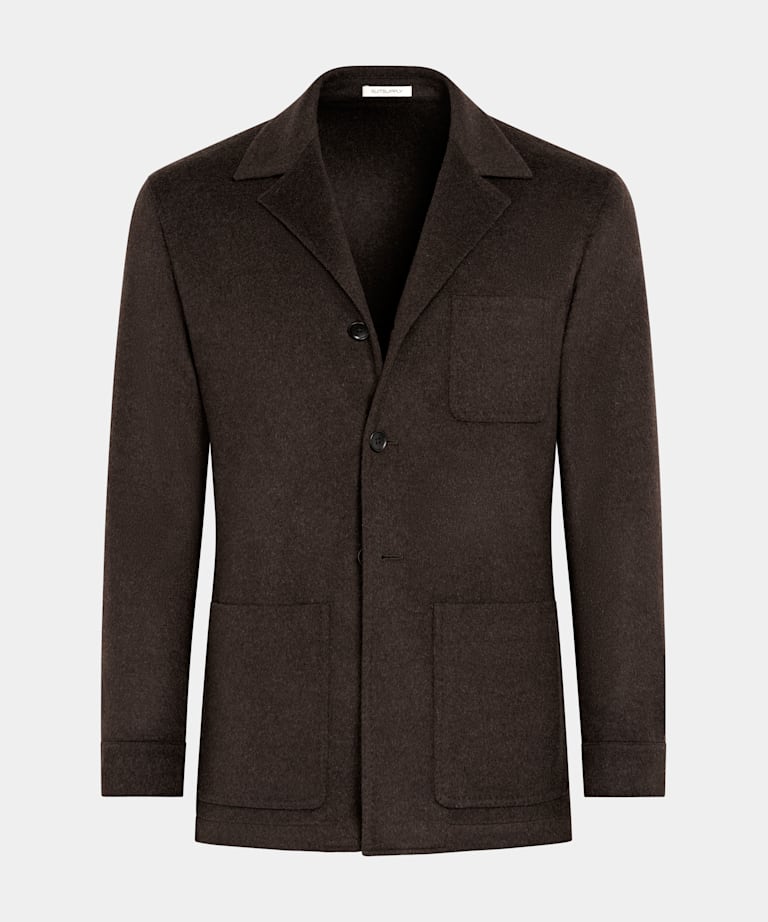 Dark Brown Relaxed Fit Shirt-Jacket