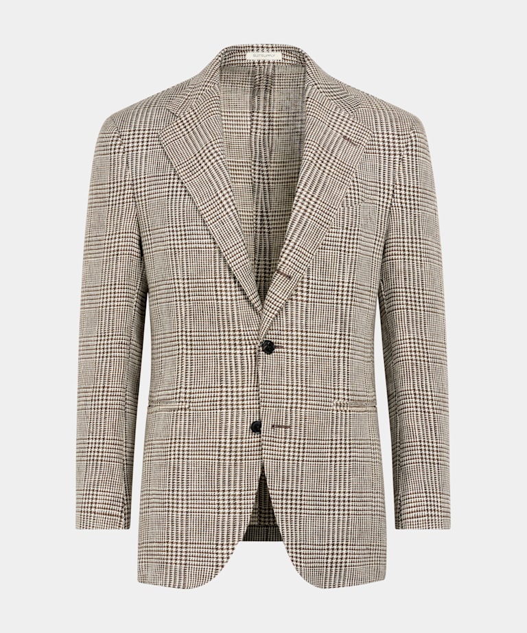 Blazer Roma coupe Relaxed marron moyen &agrave; carreaux