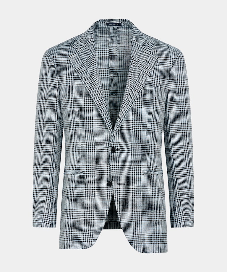 Veste Roma coupe relaxed bleu clair &agrave; carreaux