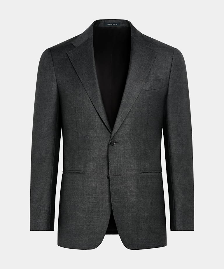Dark Grey Tailored Fit Havana Suit Jacket