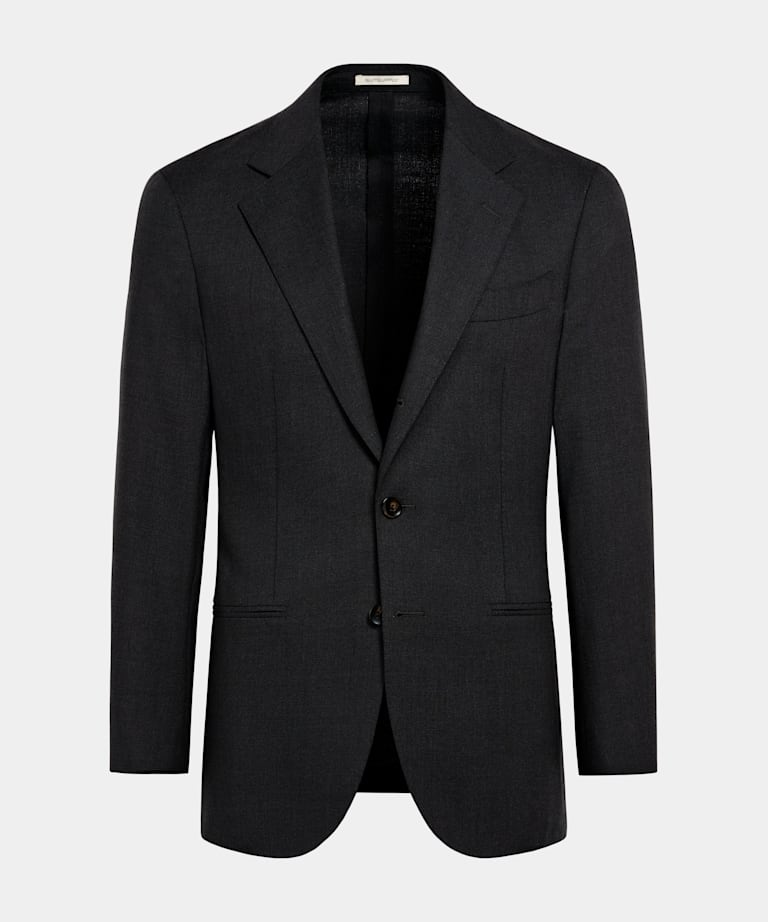 Dark Grey Tailored Fit Havana Suit Jacket