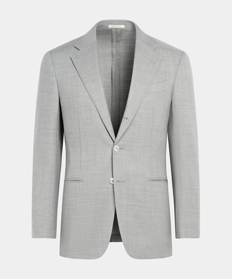 Light Grey Tailored Fit Havana Suit Jacket