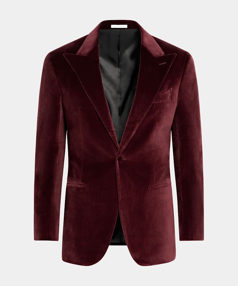 Burgundy Tailored Fit Havana Dinner Jacket