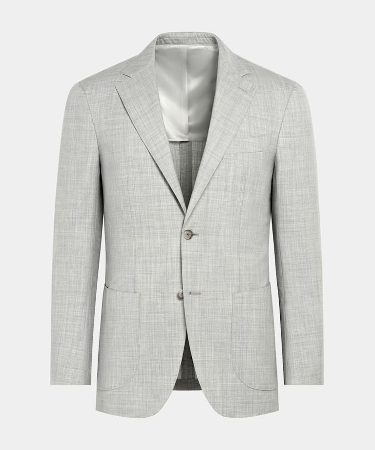 Light Grey Tailored Fit Havana Suit Jacket