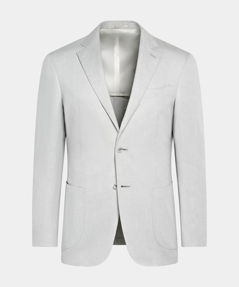 Light Grey Tailored Fit Havana Suit Jacket