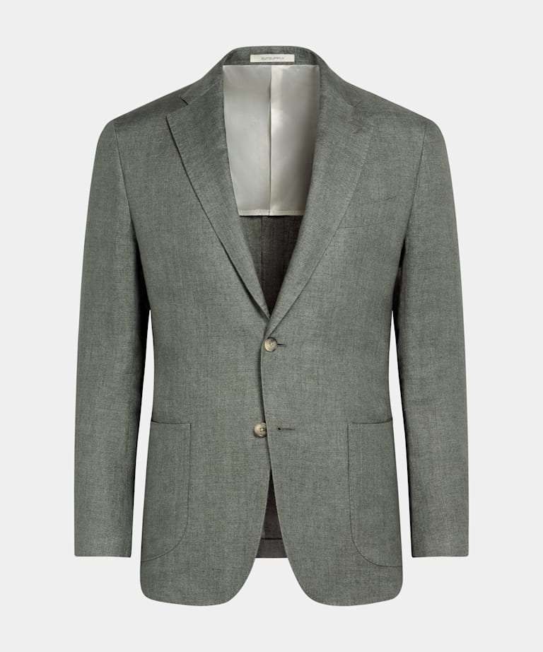 Mid Green Tailored Fit Havana Suit Jacket