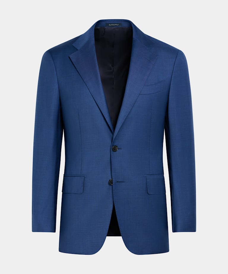 Mid Blue Tailored Fit Havana Suit Jacket