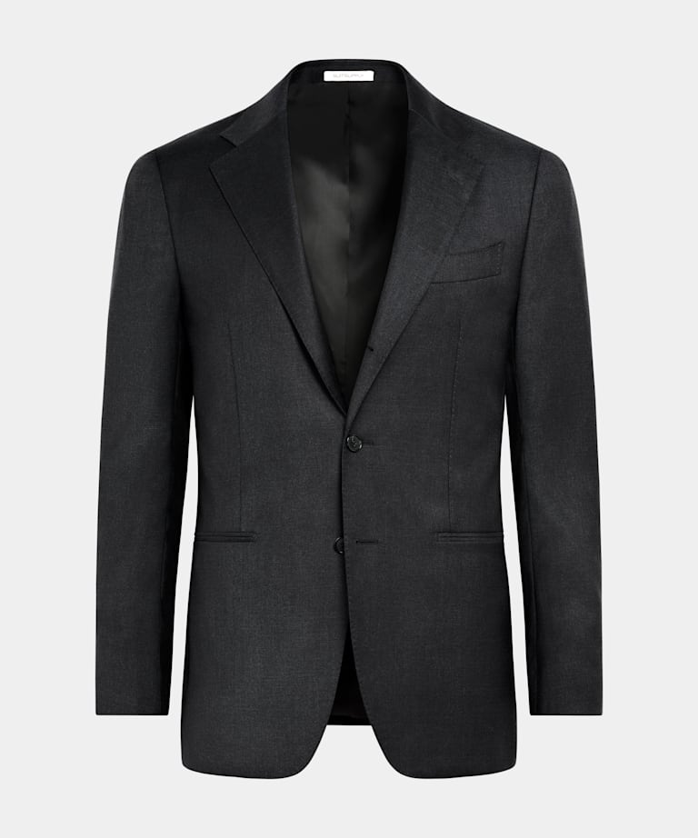 Dark Grey Tailored Fit Havana Suit Jacket