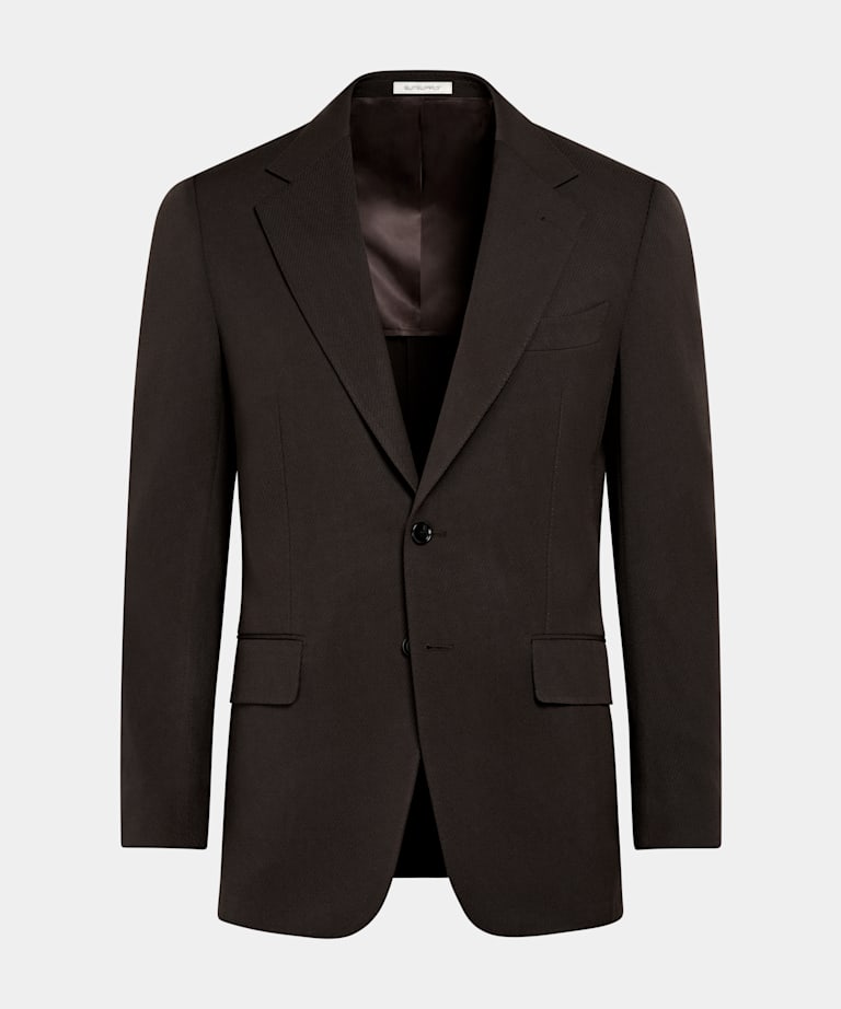 Dark Brown Tailored Fit Milano Suit Jacket