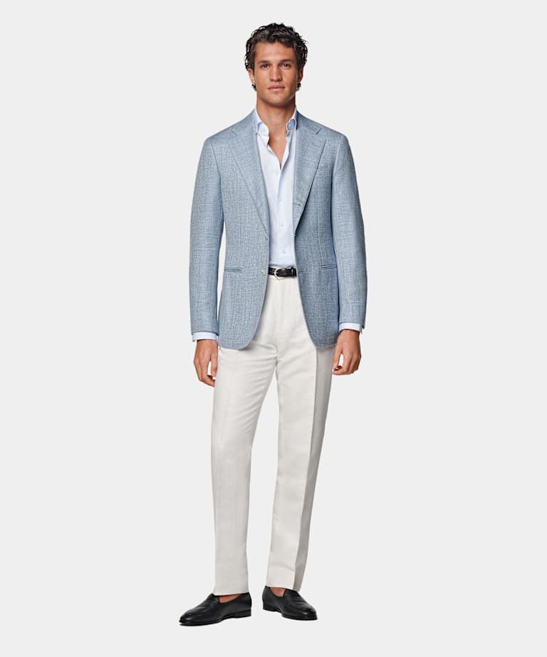 Light Blue Tailored Fit Havana Blazer