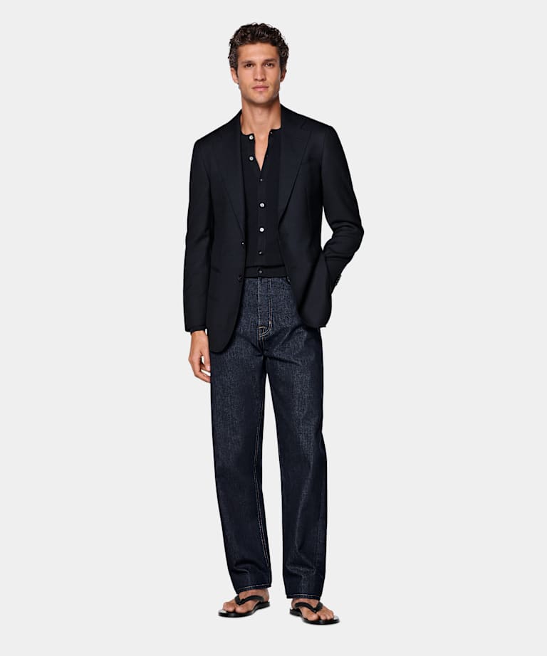 Blazer Havana azul marino corte Tailored