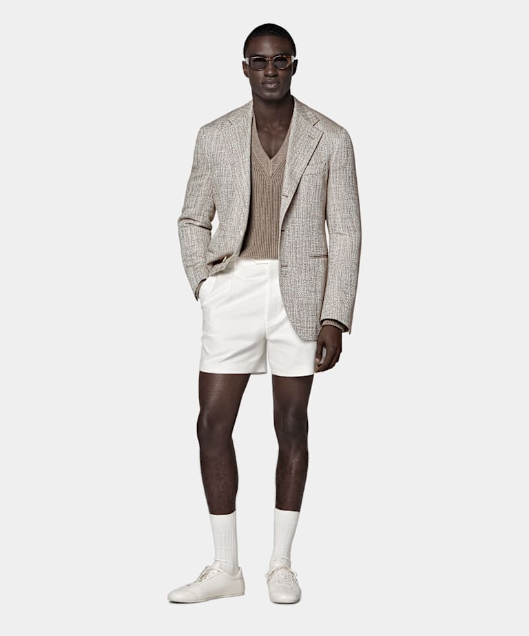 Blazer Roma color gris topo punto de espiga corte Relaxed