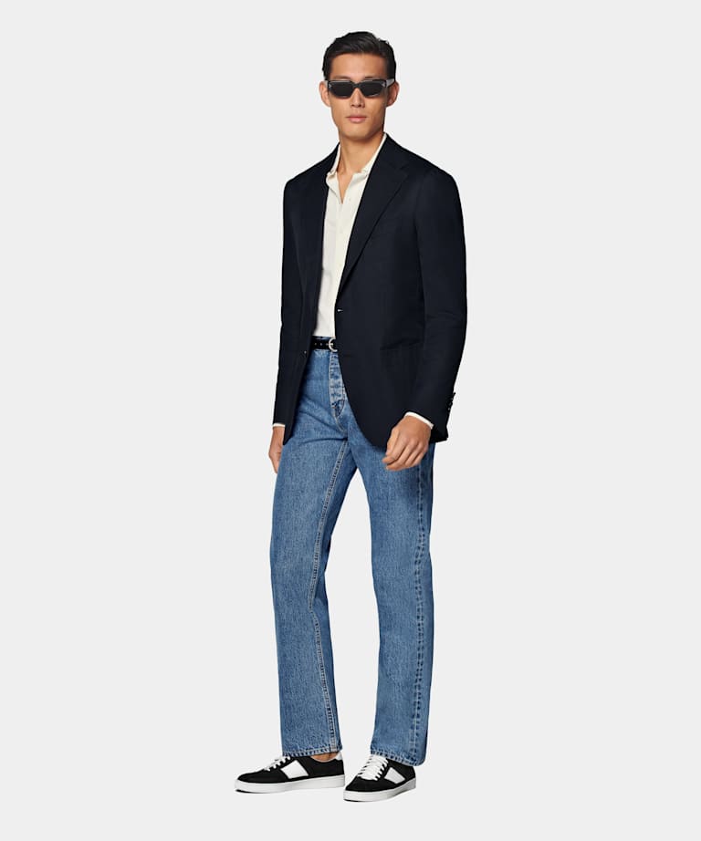 Navy Relaxed Fit Roma Blazer