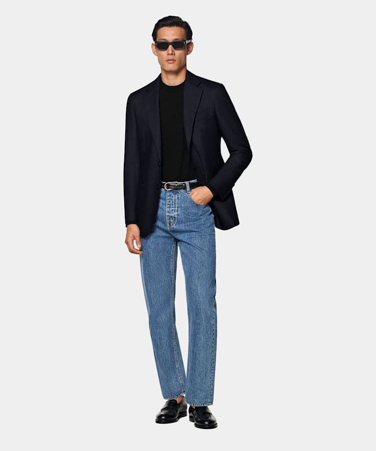 Navy Tailored Fit Havana Suit Jacket
