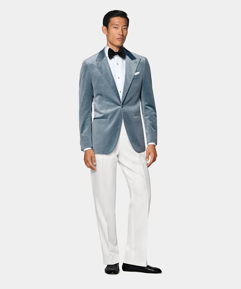 Light Blue Tailored Fit Havana Dinner Jacket