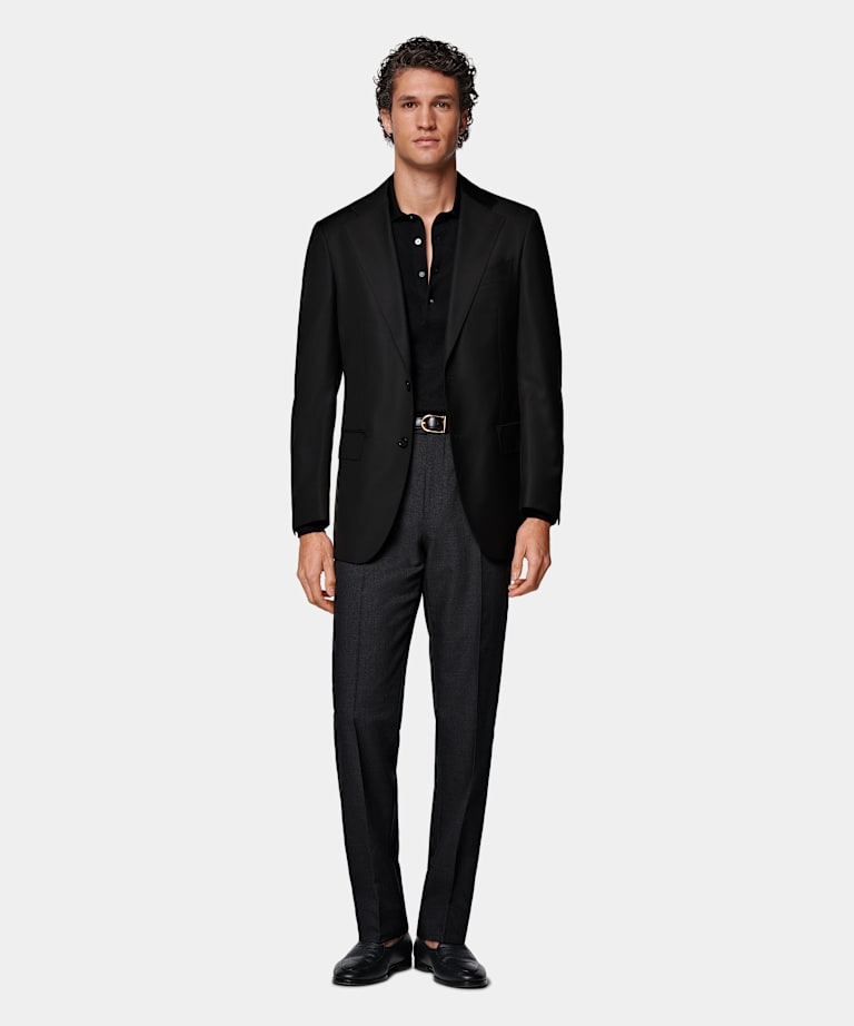 Black Tailored Fit Havana Suit Jacket