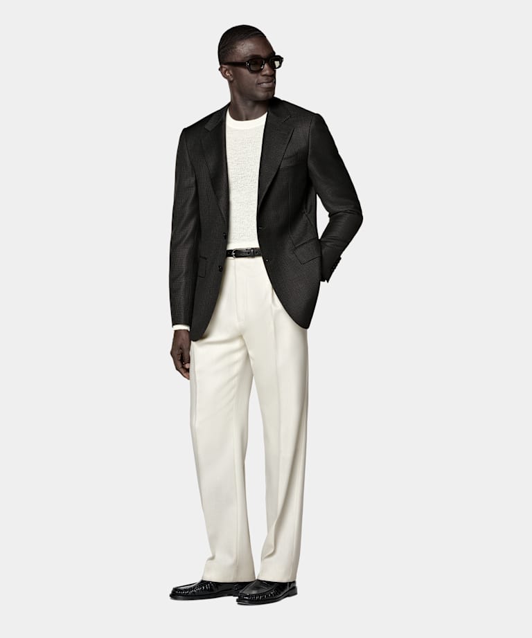 Milano Sakko dunkelgr&uuml;n Hahnentrittmuster Tailored Fit