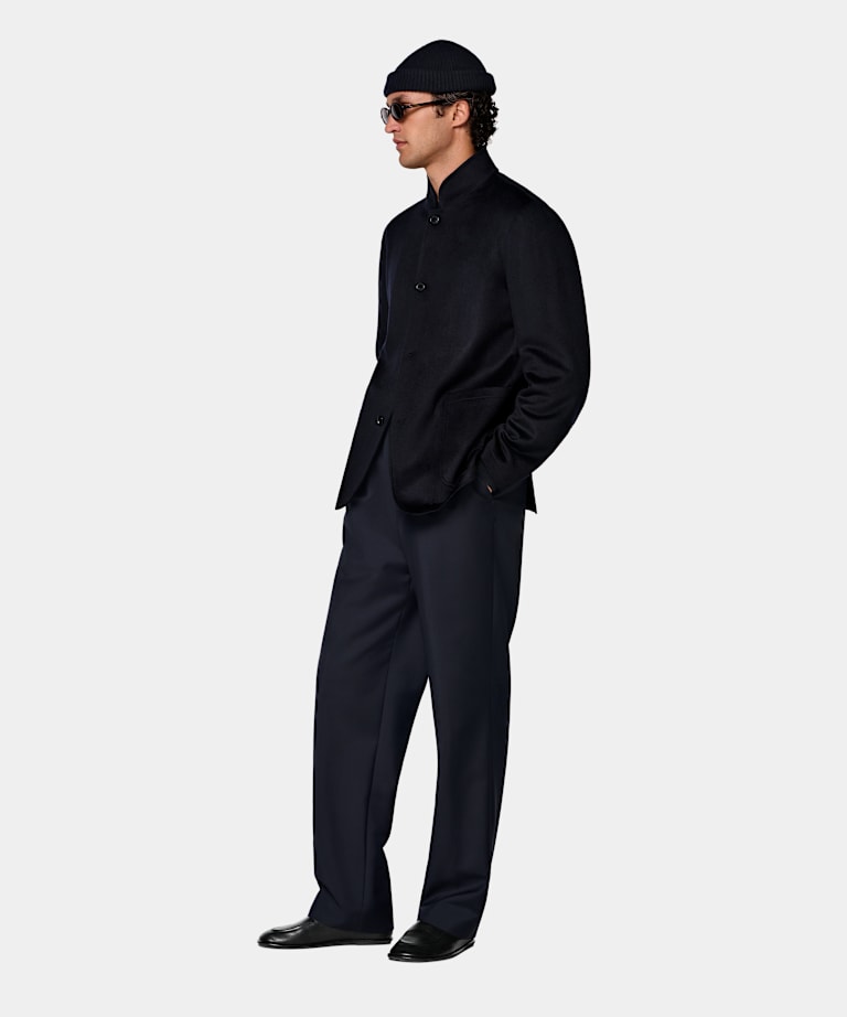 Navy Relaxed Fit Shirt-Jacket