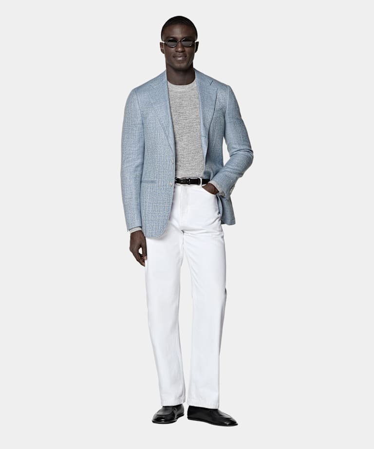 Light Blue Tailored Fit Havana Blazer