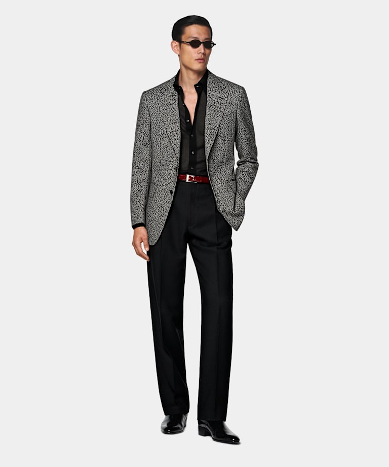 Blazer Milano tailored fit de rayas negro