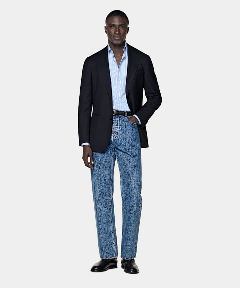 Navy Tailored Fit Havana Blazer