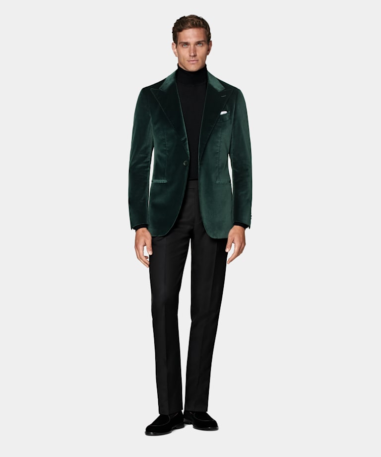 Dark Green Tailored Fit Havana Dinner Jacket