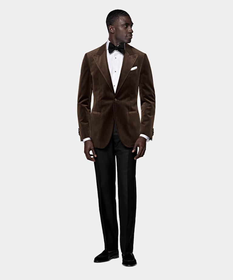 Dark Brown Tailored Fit Havana Dinner Jacket