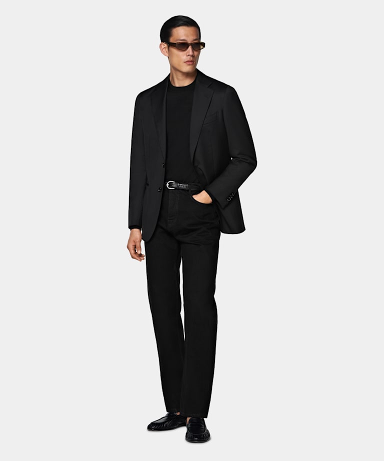 Black Perennial Tailored Fit Havana Suit Jacket