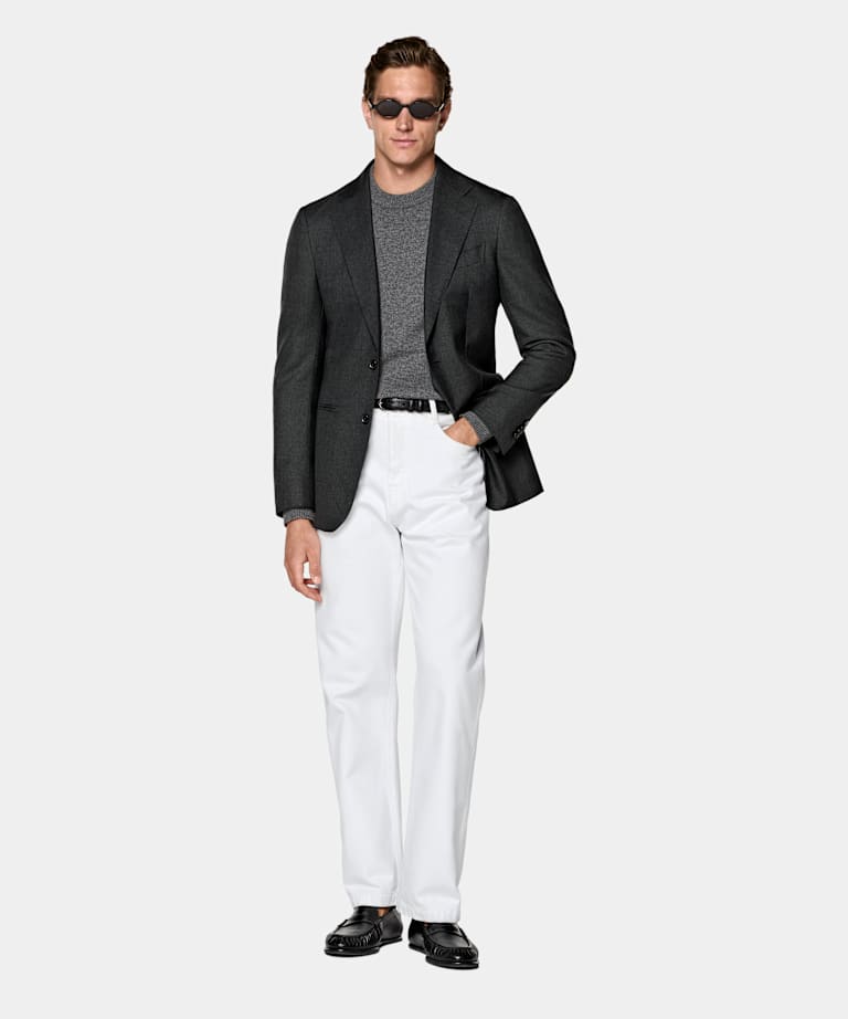 Dark Grey Perennial Tailored Fit Havana Suit Jacket