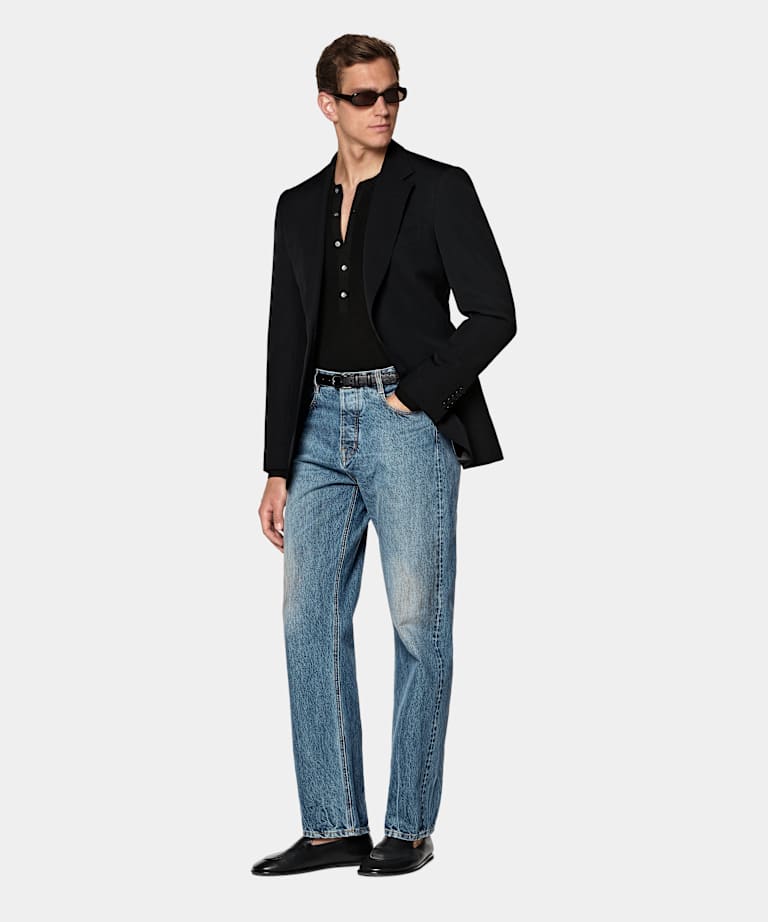 Black Tailored Fit Milano Suit Jacket