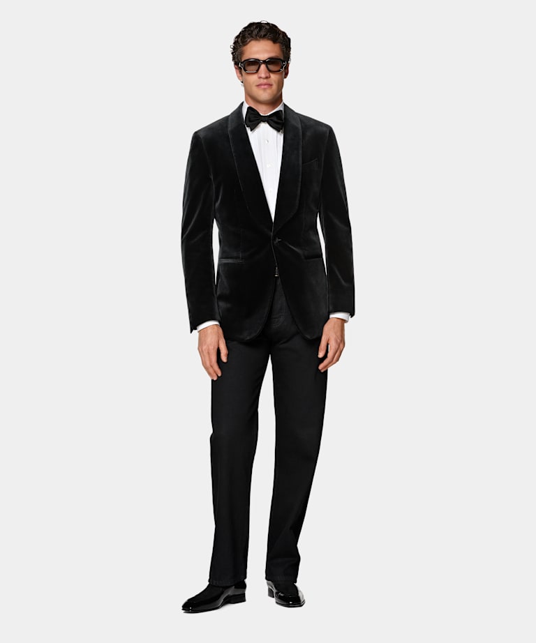 Black Tailored Fit Havana Dinner Jacket