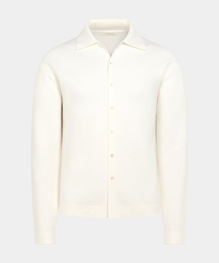 Off-White Long Sleeve Polo Cardigan
